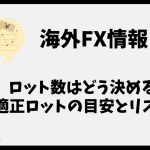 海外FXのロット数はどう決める？適正ロットの目安とリスク管理の基本